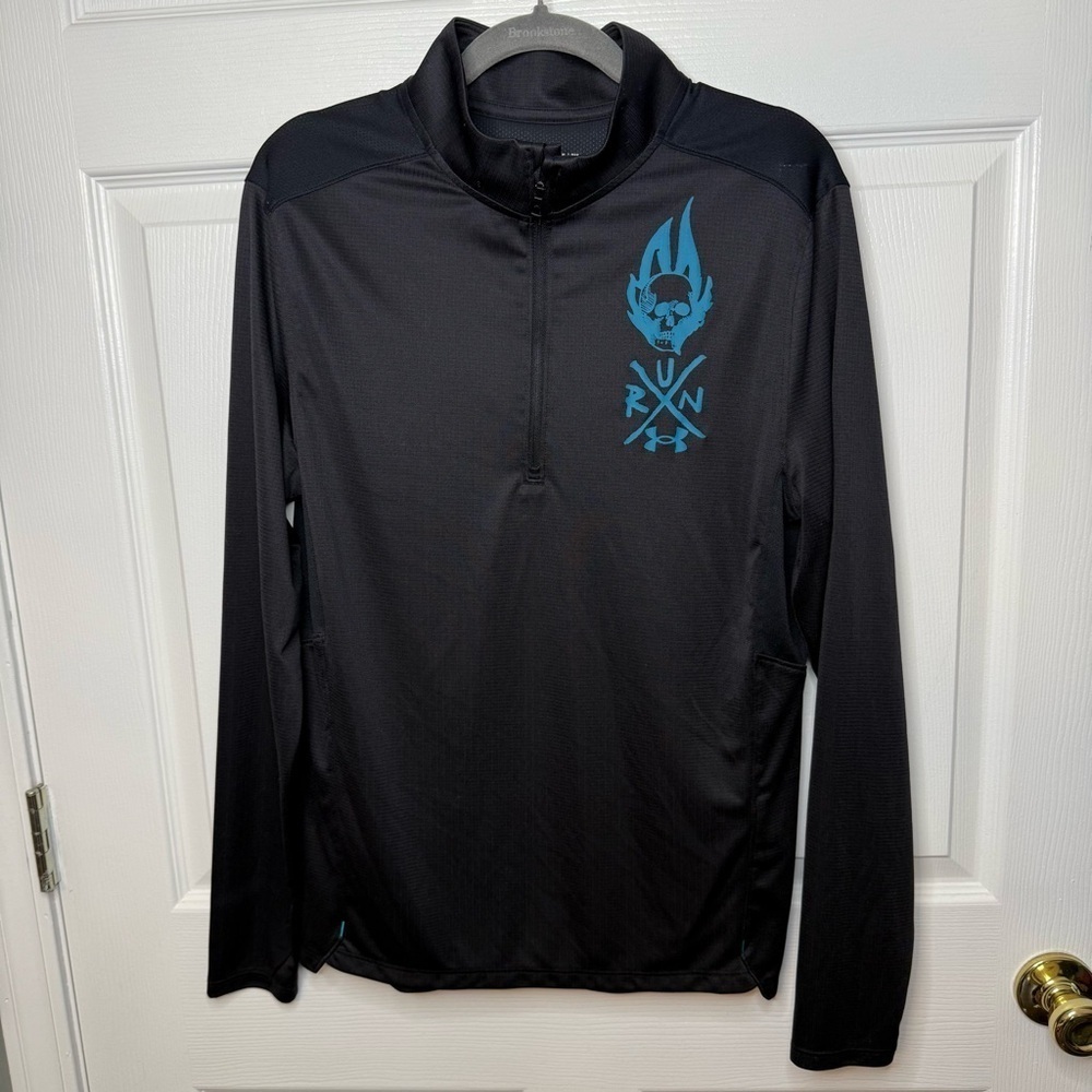 Under Armour Women’s Destroy All Miles Quarter Zip Black and Teal Size Small GUC - Picture 1 of 5